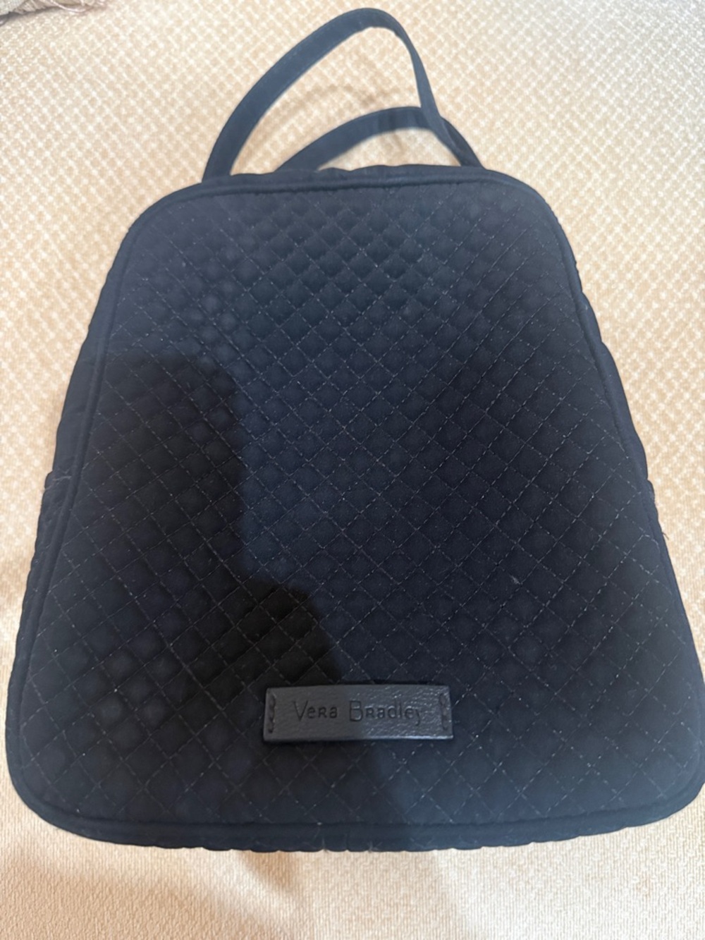 Vera Bradley Black Quilted Backpack Tote